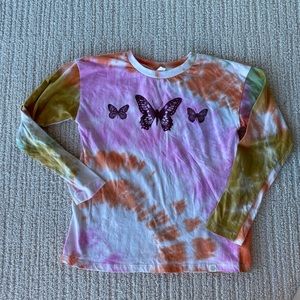 T & B Butterfly tie-dye long sleeve
